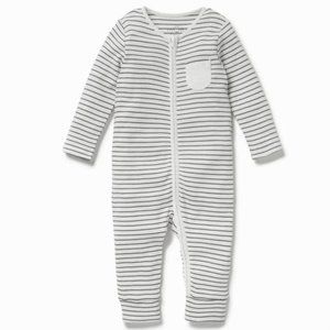 NWT Mori Strip Baby Zip-Up Sleeper, Size: 0-3M